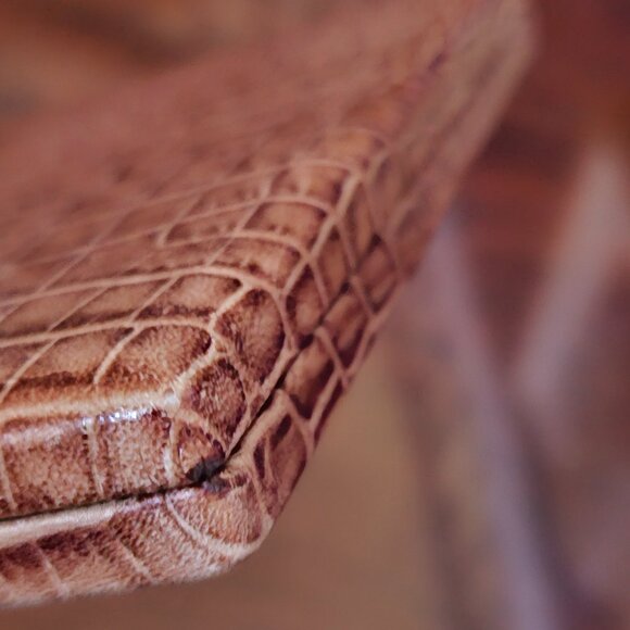 RARE MONICA RICH KOSANN DOUBLE BROWN ITALIAN LEATHER FOLDING FRAME IMAGE CASE - Picture 10 of 15